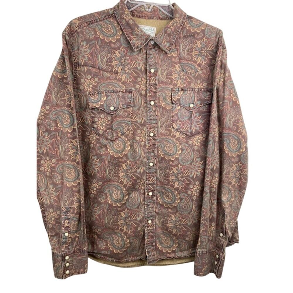 Tecovas-Paisley Long Sleeve Pearl Snap Button Down Shirt